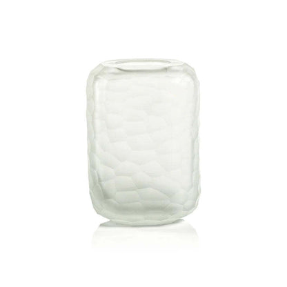Hammered Frosted Glass Vase