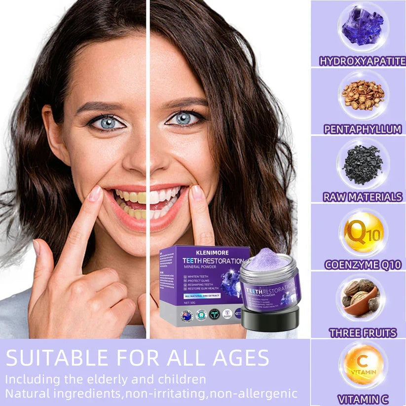 🎁Flash Sale - Don’t Miss Out - KLENIMORE TeethRestoration Mineral Powder🦷(TGA recommended)👩‍⚕️(Treats periodontitis and mouth ulcers, prevents tooth loss, and repairs gum recession)