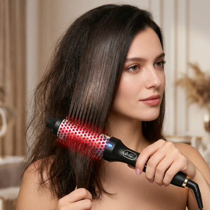 ✨ Professional 2-in-1 Hot Air Styling Brush | Red Light Care Technology — Dry, Smooth, Volumize & Style Effortlessly for Salon-Quality Hair at Home ✨