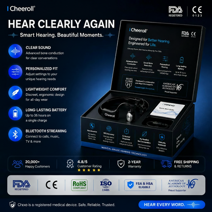 🏆 Final 2 Hours : Only Limited Stock Left🌟Cheeroll®  Bone Conduction Smart Hearing Headphones （Mayo Clinic Recommended）