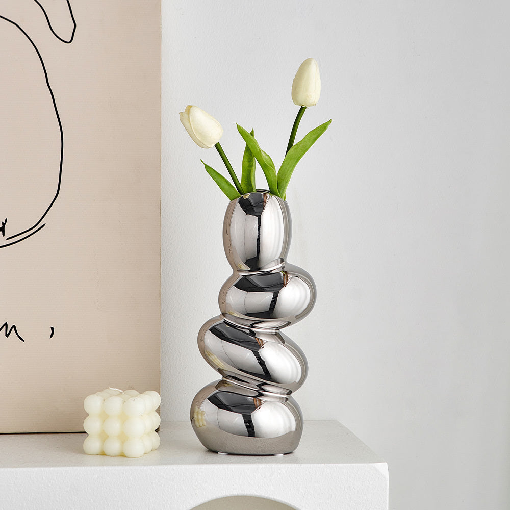 Art Nordic Style Cobble Vase Dried Flower Decorative