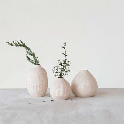 Large Textured Stoneware Vase